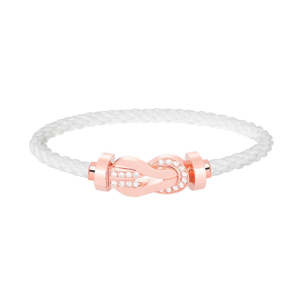 Miro CHANCE LARGE 8 FIGURE BUCKLE HALF DIAMOND BRACELET ROSE GOLD