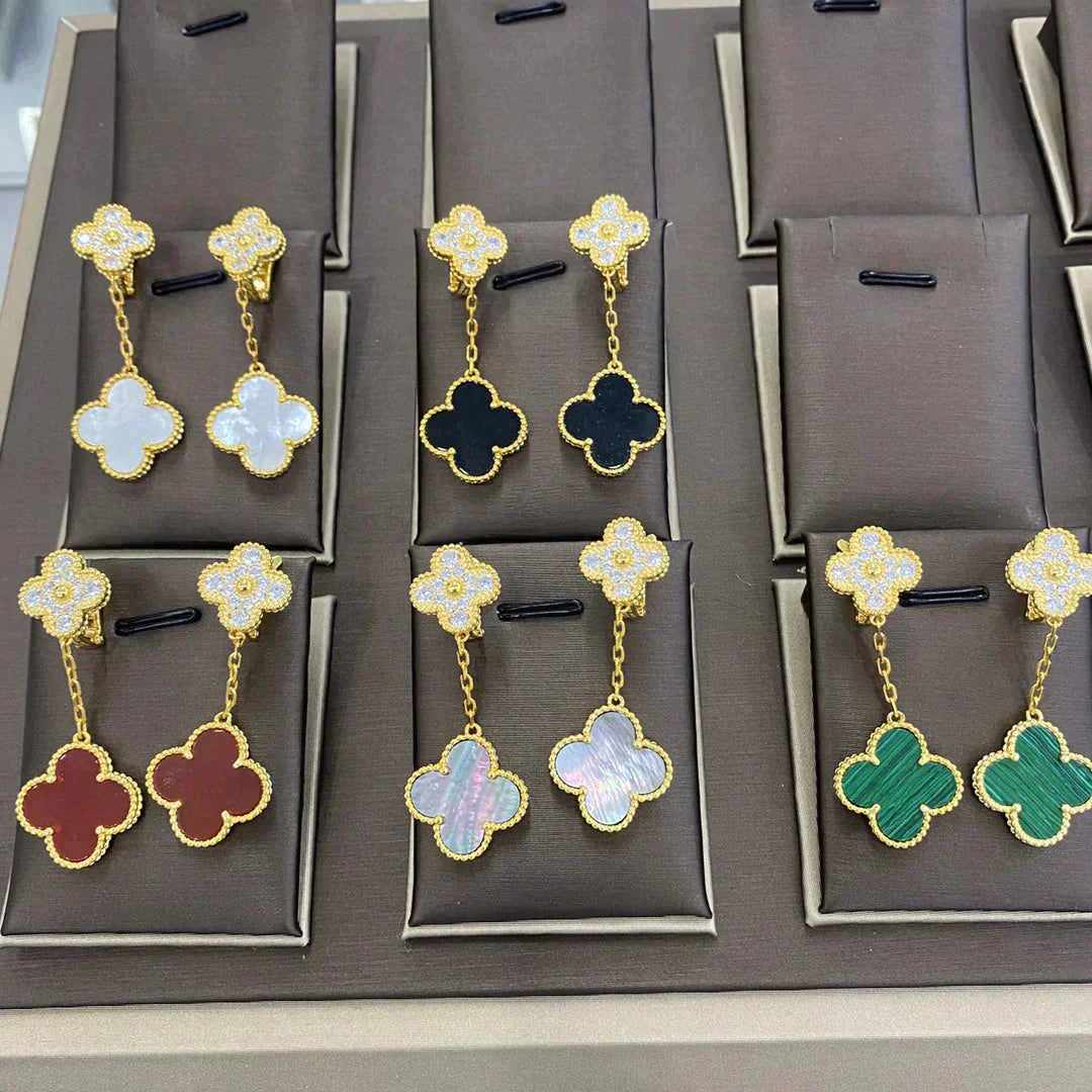 Miro CLOVER 2 MOTIFS DIAMOND EARRINGS (MULTIPLE CHOICESç´