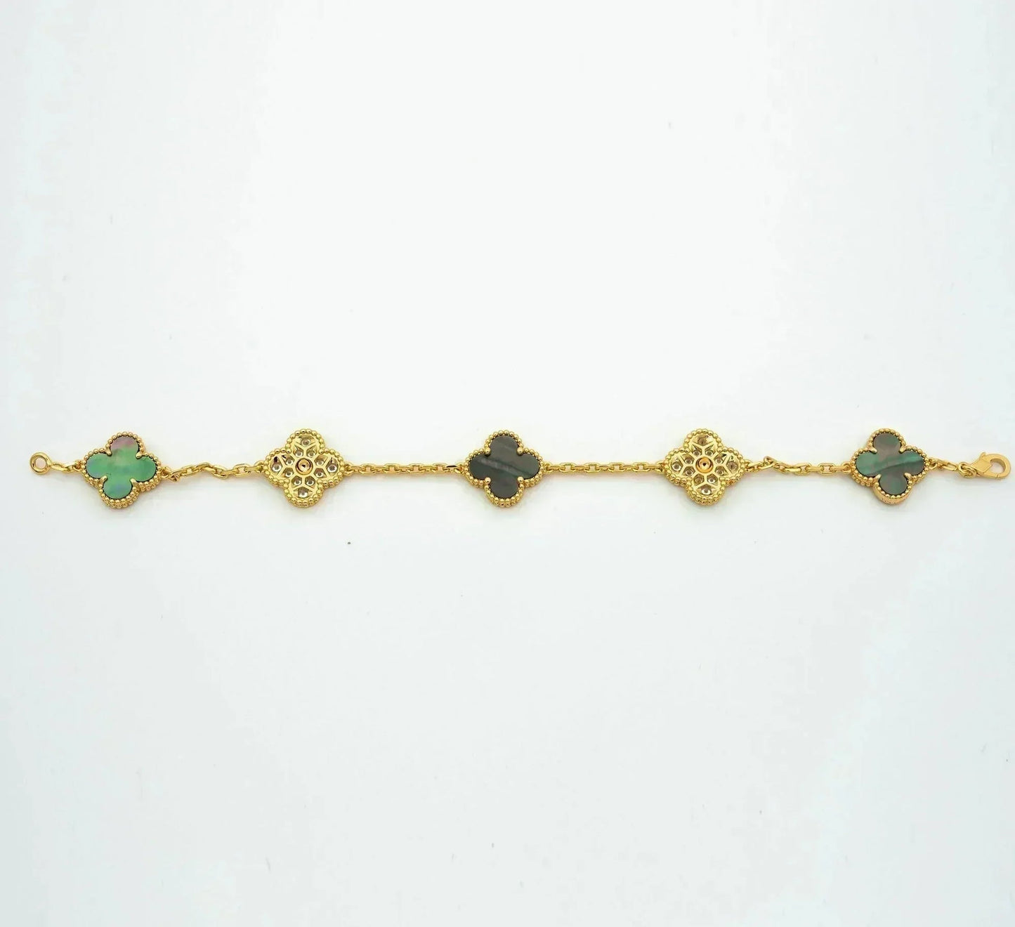 [Miro ]New CLOVER 5 MOTIF GRAY MOP BRACELET COLLECTION