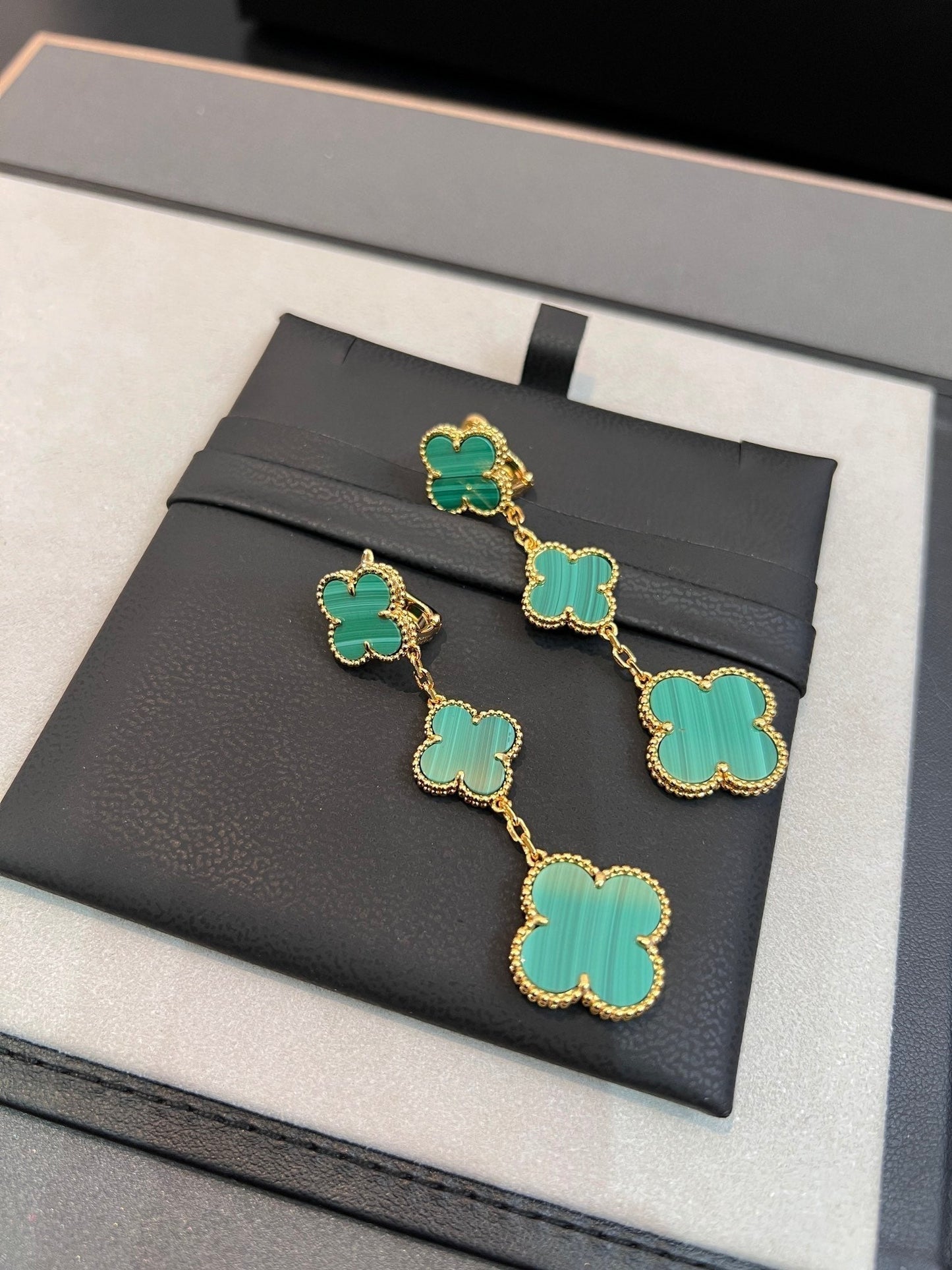 Miro CLOVER MALACHITE 3 MOTIFS GOLD