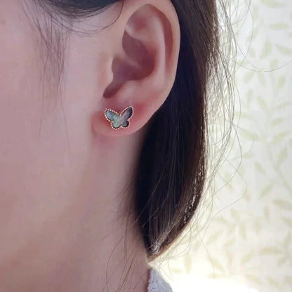 Miro BUTTERFLY DARK MOP  EARRINGS
