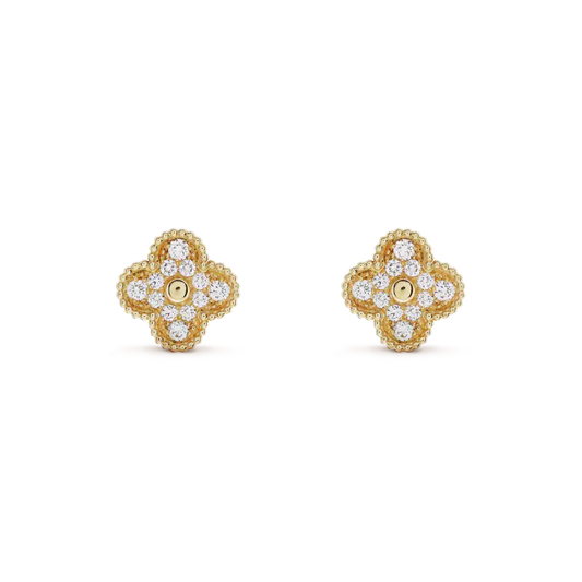 Miro CLOVER MEDIUM 1 MOTIFS FUll DIAMOND EARRINGS