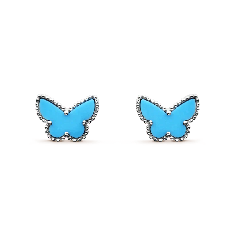 Miro BUTTERFLY TURQUOISE EARRINGS SILVER