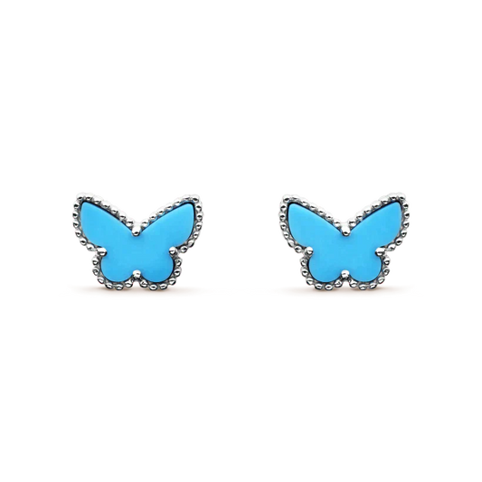 Miro BUTTERFLY TURQUOISE EARRINGS SILVER