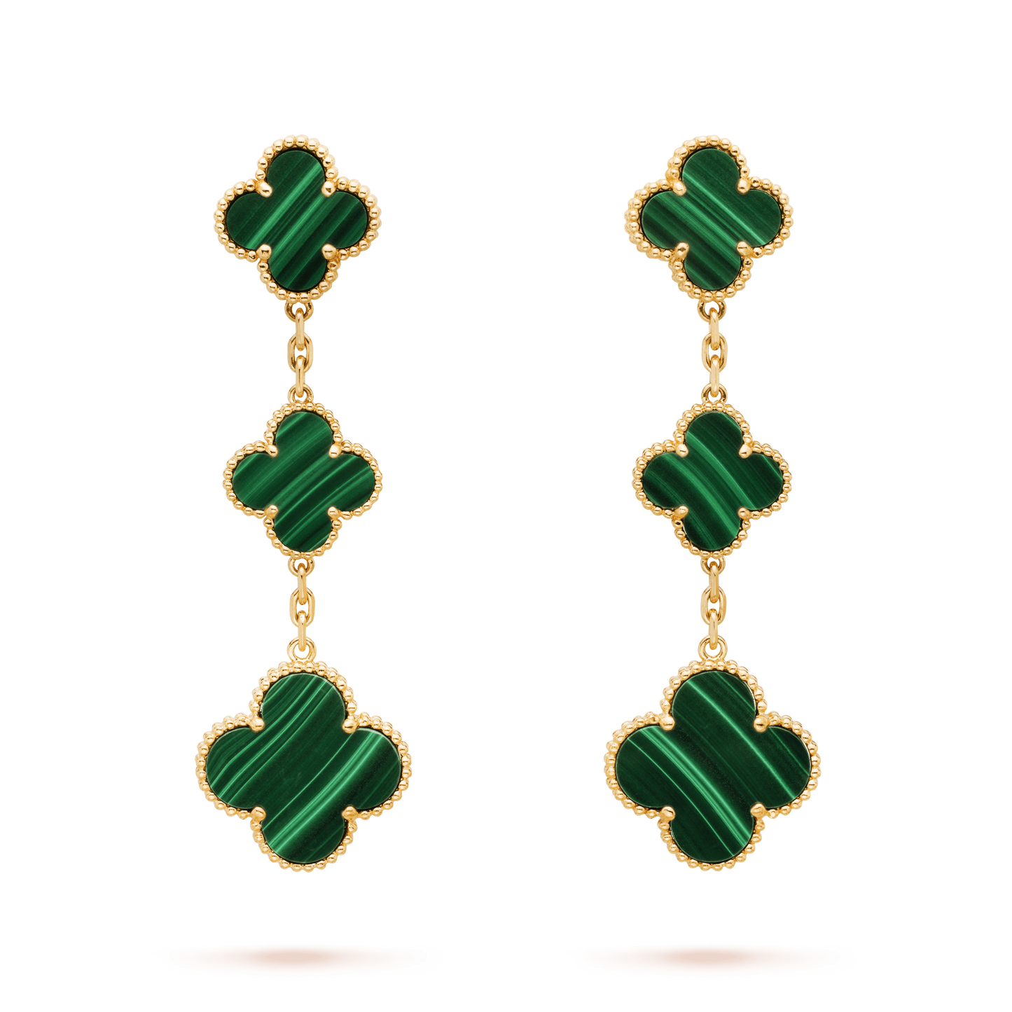 Miro CLOVER MALACHITE 3 MOTIFS GOLD