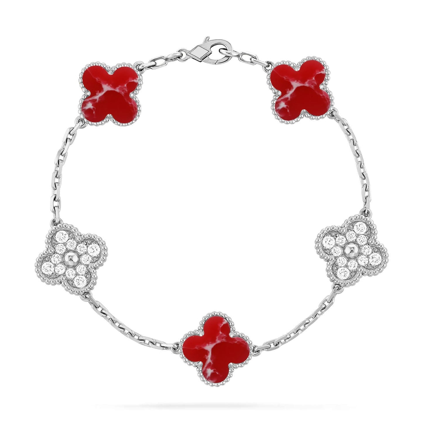 [Miro ]New CLOVER 5 MOTIF RED PATTERN BRACELET COLLECTION