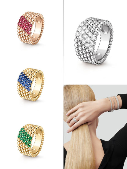 [Miro ]  PERLEE DIAMOND RING ,5-ROW DIAMOND-SET DESIGN