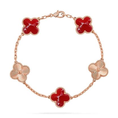 [Miro ]New CLOVER 5 MOTIF RED PATTERN BRACELET COLLECTION