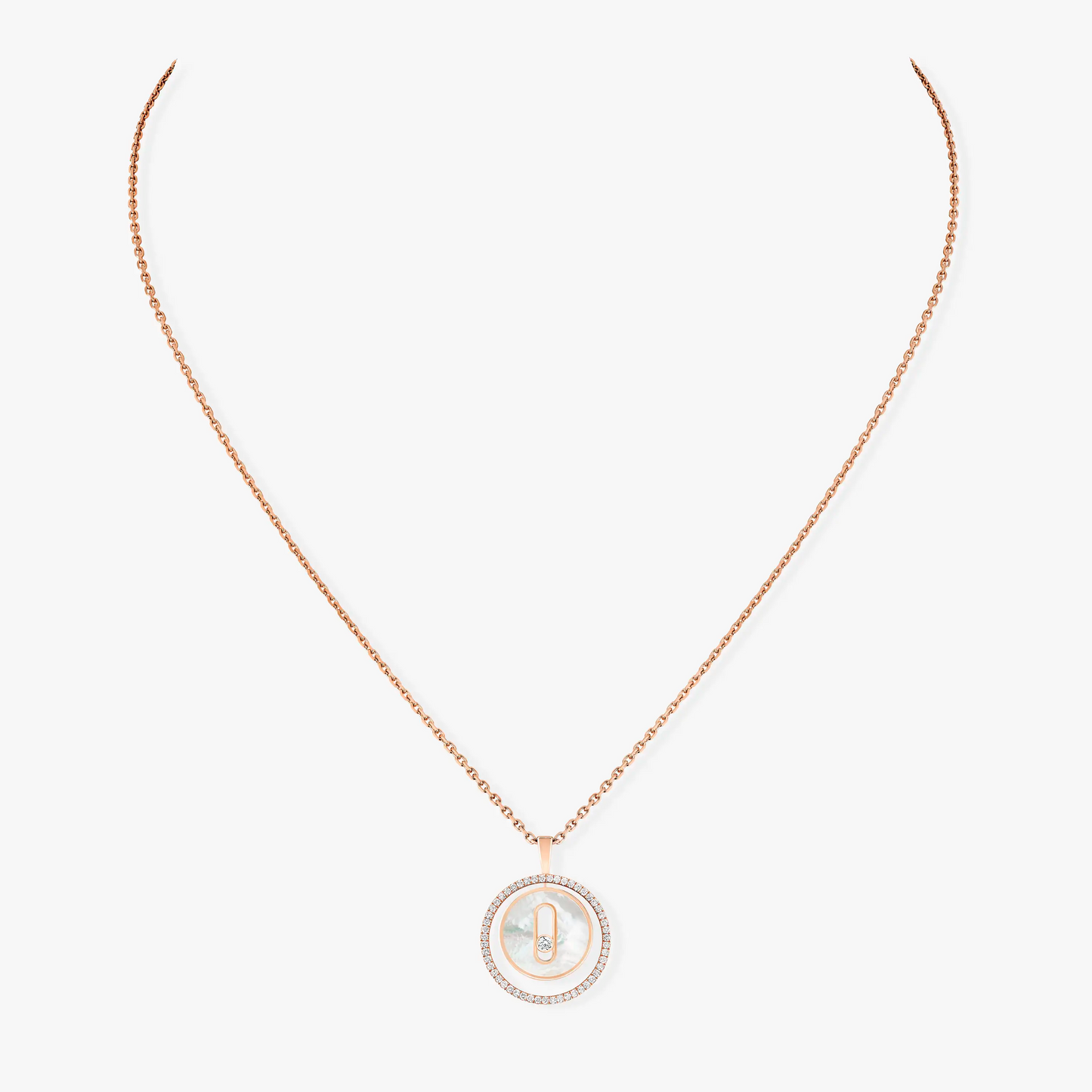 [Miro ]Miro  MOVE 1 DIAMOND WHITE MOTHER OF PEARL PINK GOLD DIAMOND NECKLACE