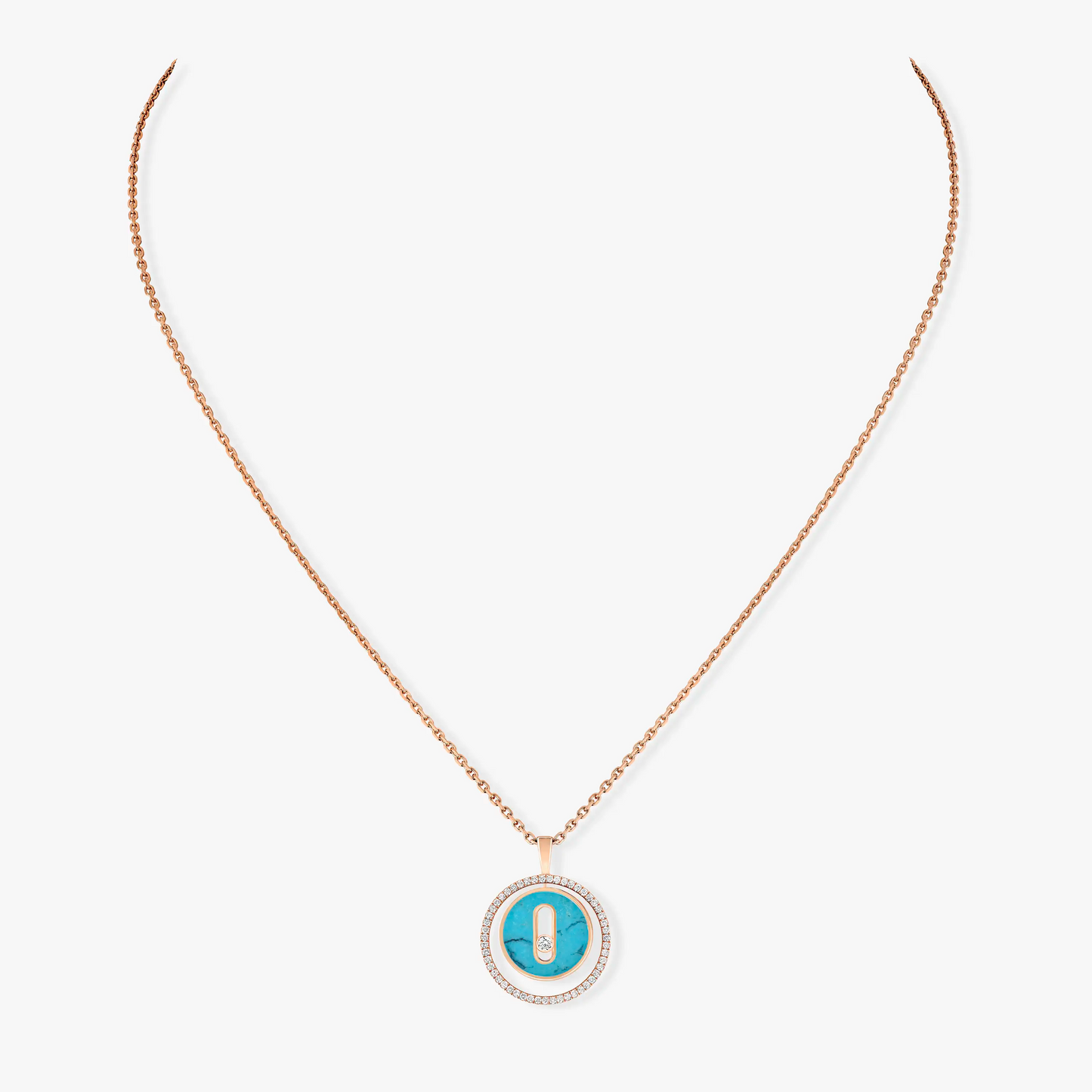 [Miro ]Miro  MOVE 1 DIAMOND TURQUOISE PINK GOLD DIAMOND NECKLACE