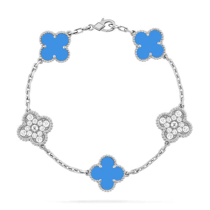 [Miro ]New CLOVER 5 MOTIF BLUE AGATE BRACELET COLLECTION