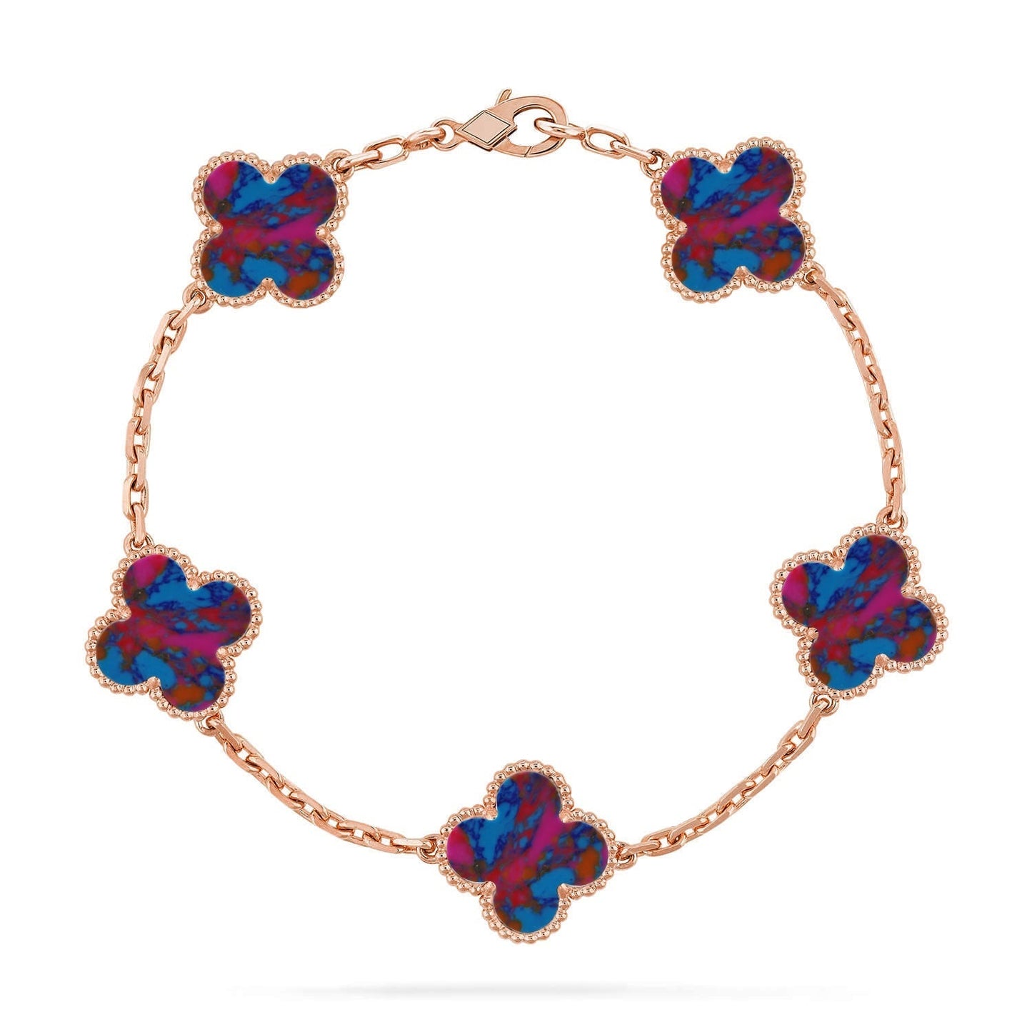 [Miro ]New CLOVER 5 MOTIF COLOR GEMSTONES BRACELET COLLECTION