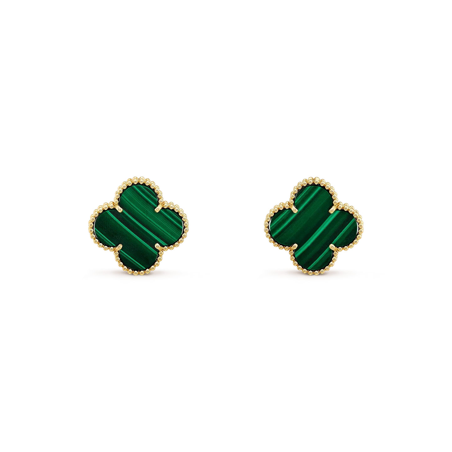 Miro CLOVER MINI 9.5MM MALACHITE  EARRINGS