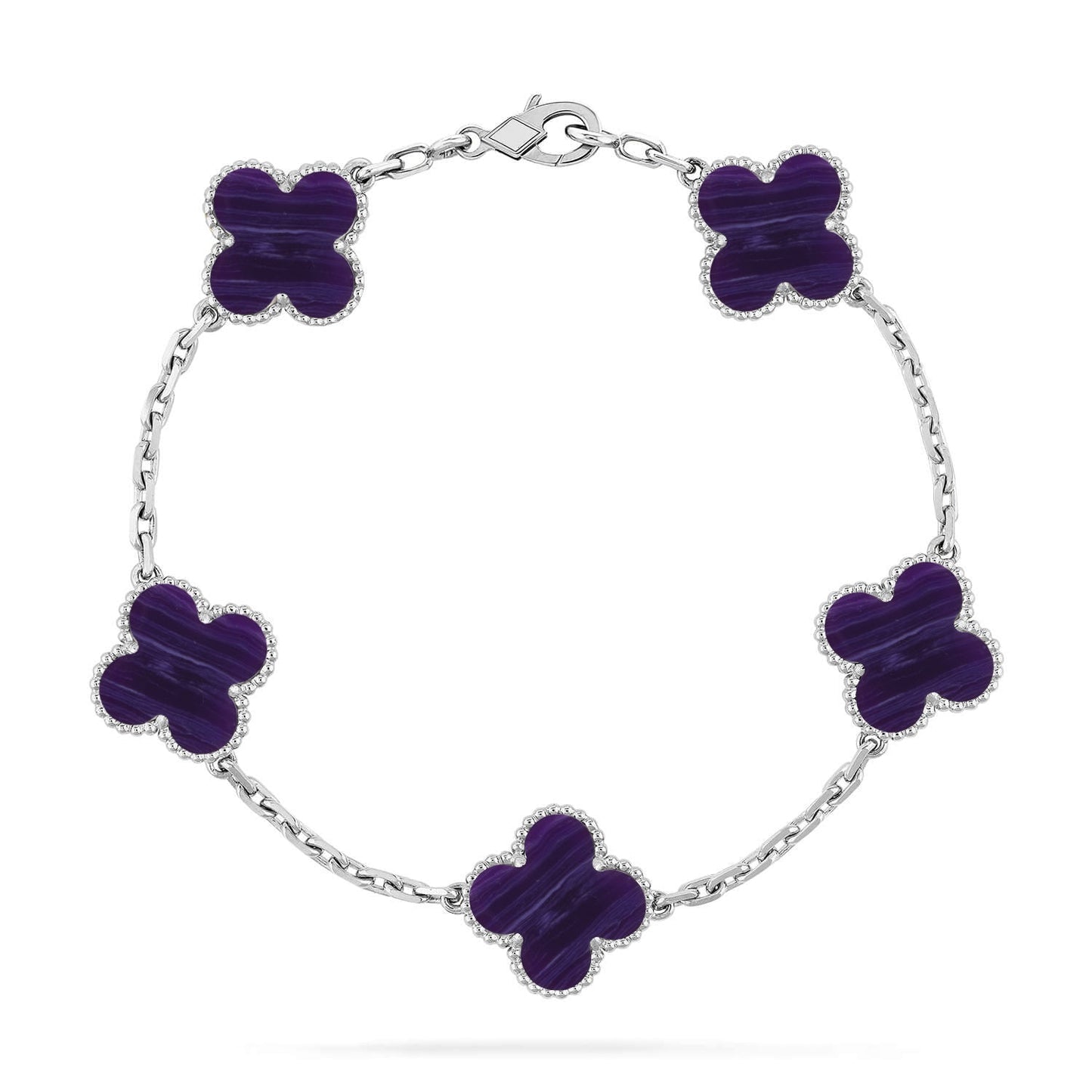 [Miro ]New CLOVER 5 MOTIF PURPLE STRIPES BRACELET COLLECTION