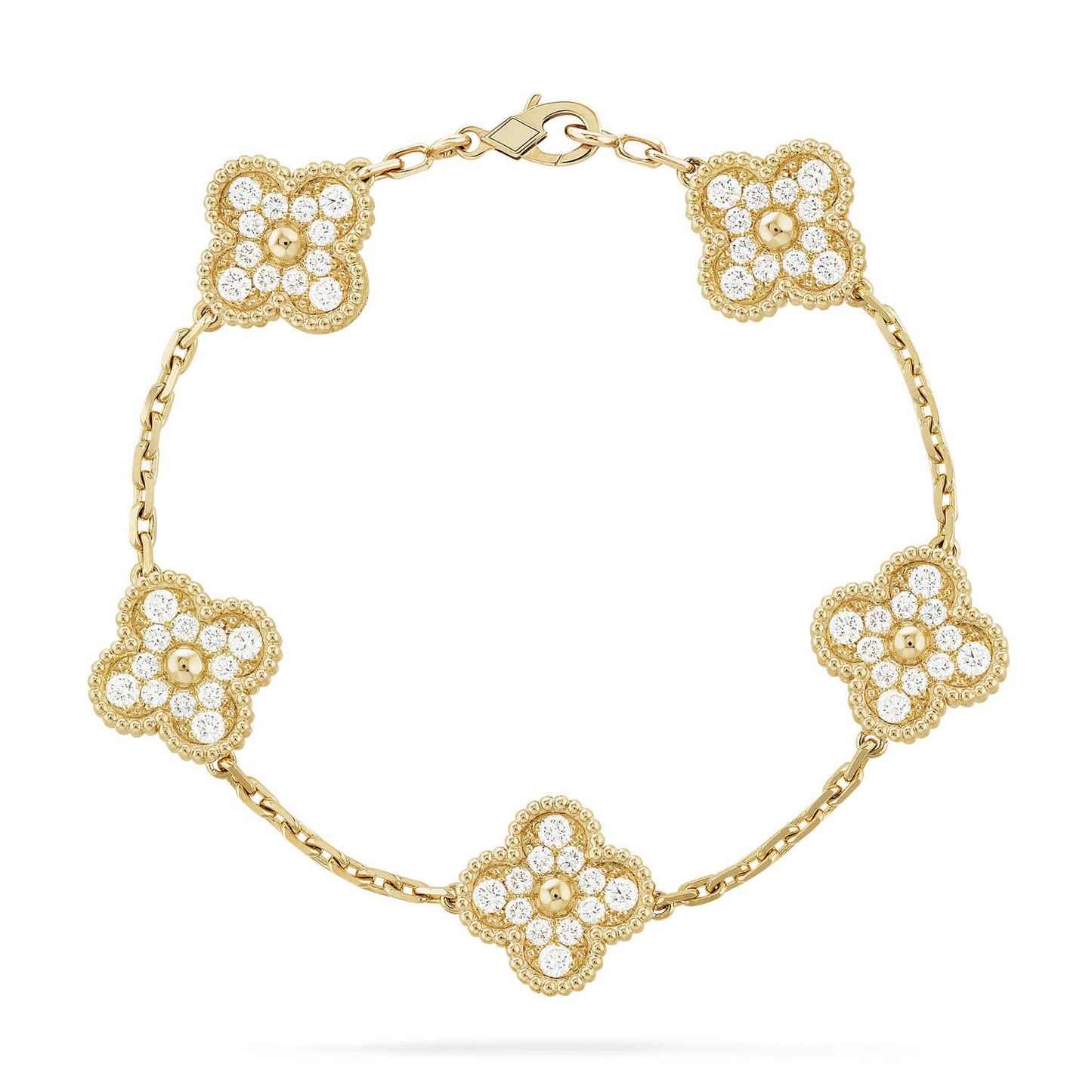 [Miro ] New  CLOVER 5 MOTIF FULL DIAMOND BRACELET COLLECTION