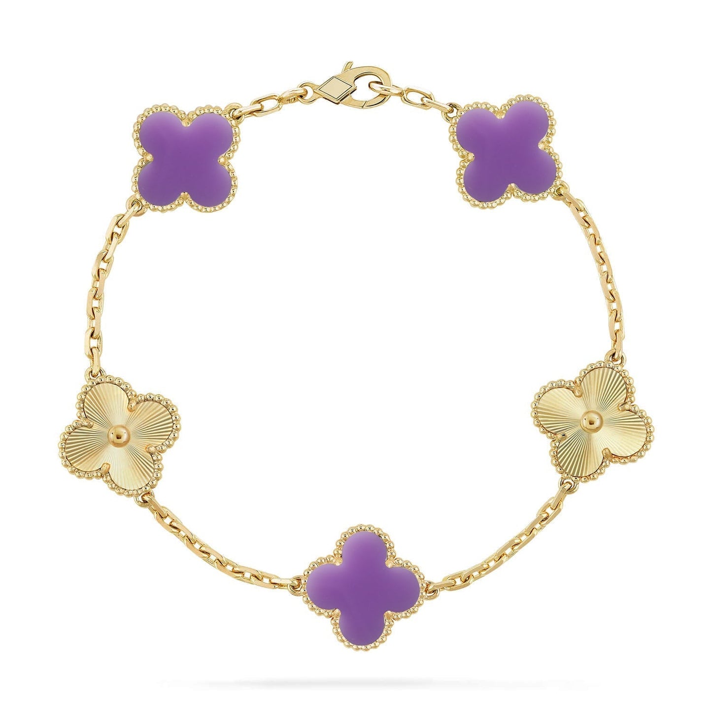 [Miro ]New CLOVER 5 MOTIF LIGHT PURPLE BRACELET COLLECTION
