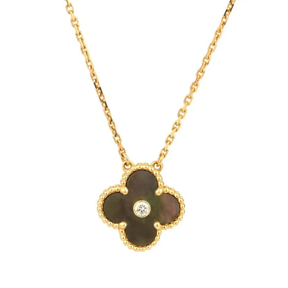 Miro CLOVER 15MM DIAMOND AND MOTHER-OF-GREY NECKLACE