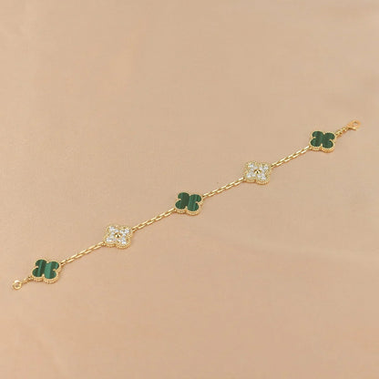 [Miro ]New  CLOVER 5 MOTIF MALACHITE BRACELET COLLECTION