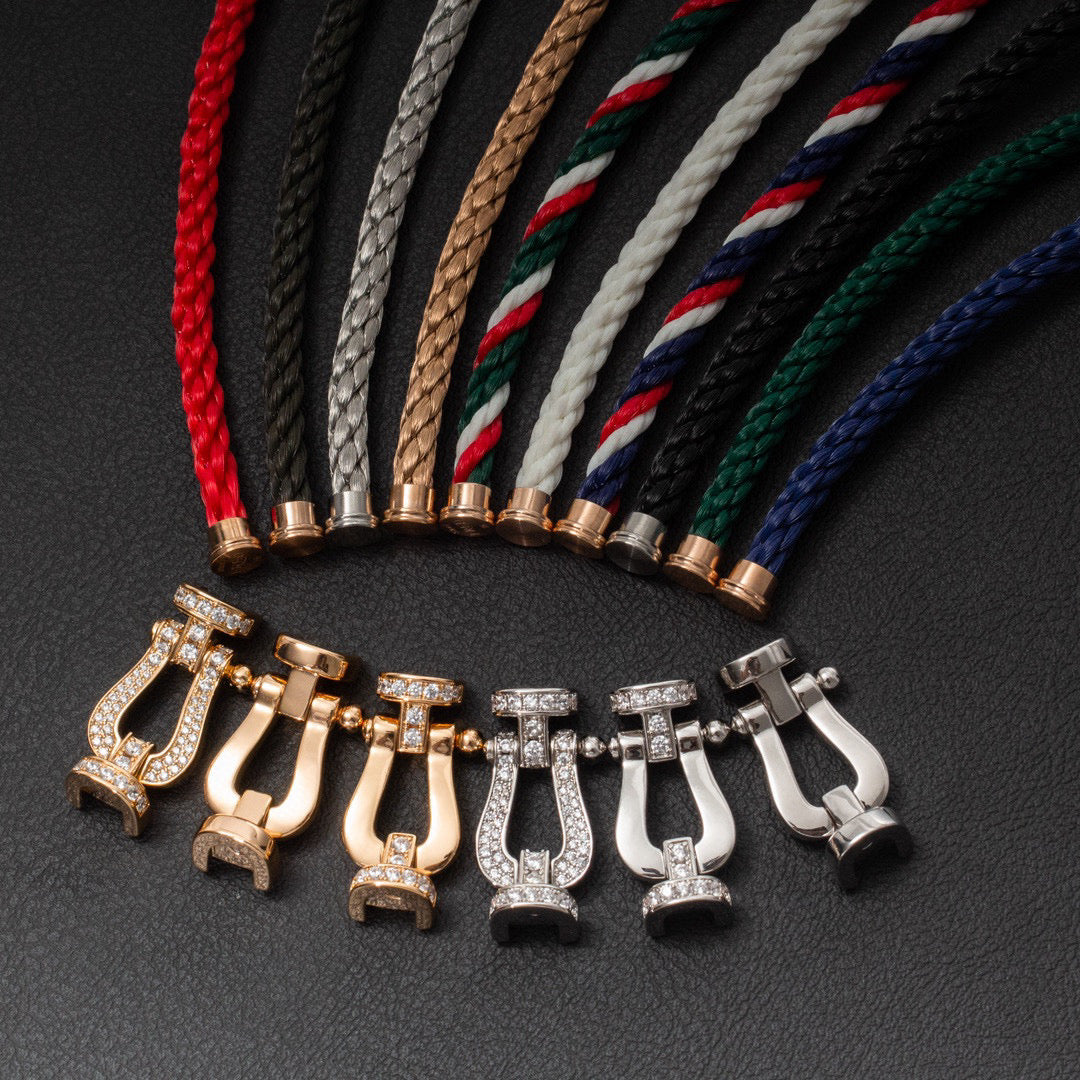 Miro FORCE LARGE HORSESHOE FULL DIAMOND BRACELET SILVER