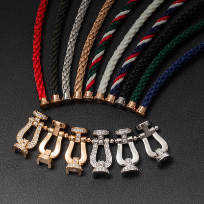 Miro FORCE LARGE HORSESHOE FULL DIAMOND BRACELET SILVER