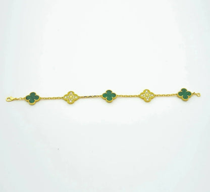 [Miro ]New  CLOVER 5 MOTIF MALACHITE BRACELET COLLECTION