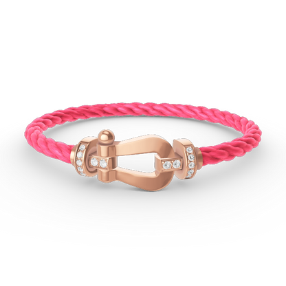 Miro FORCE LARGE HORSESHOE HALF DIAMOND BRACELET ROSE GOLD