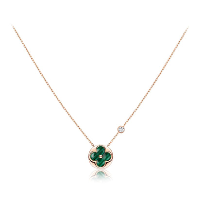 Miro SUN PEDANT PINK GOLD 1 DIAMOND NECKLACE