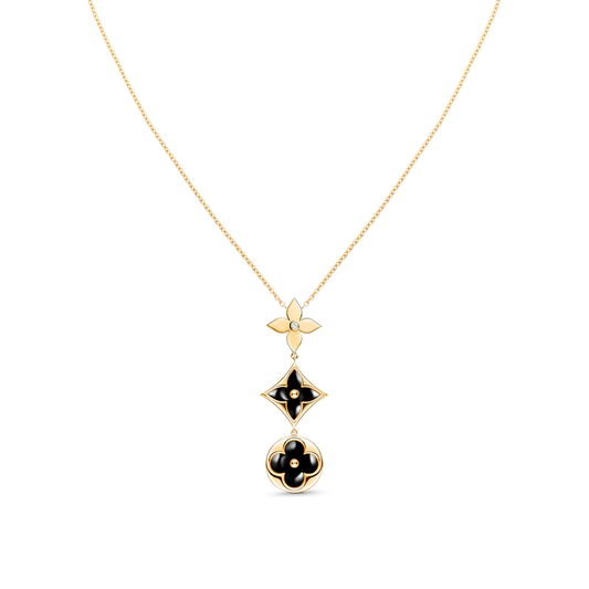 Miro STAR AND SUN ONYX PINK GOLD NECKLACE