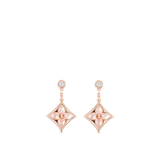Miro DOUBLE STAR PINK GOLD MOP DROP EARRINGS