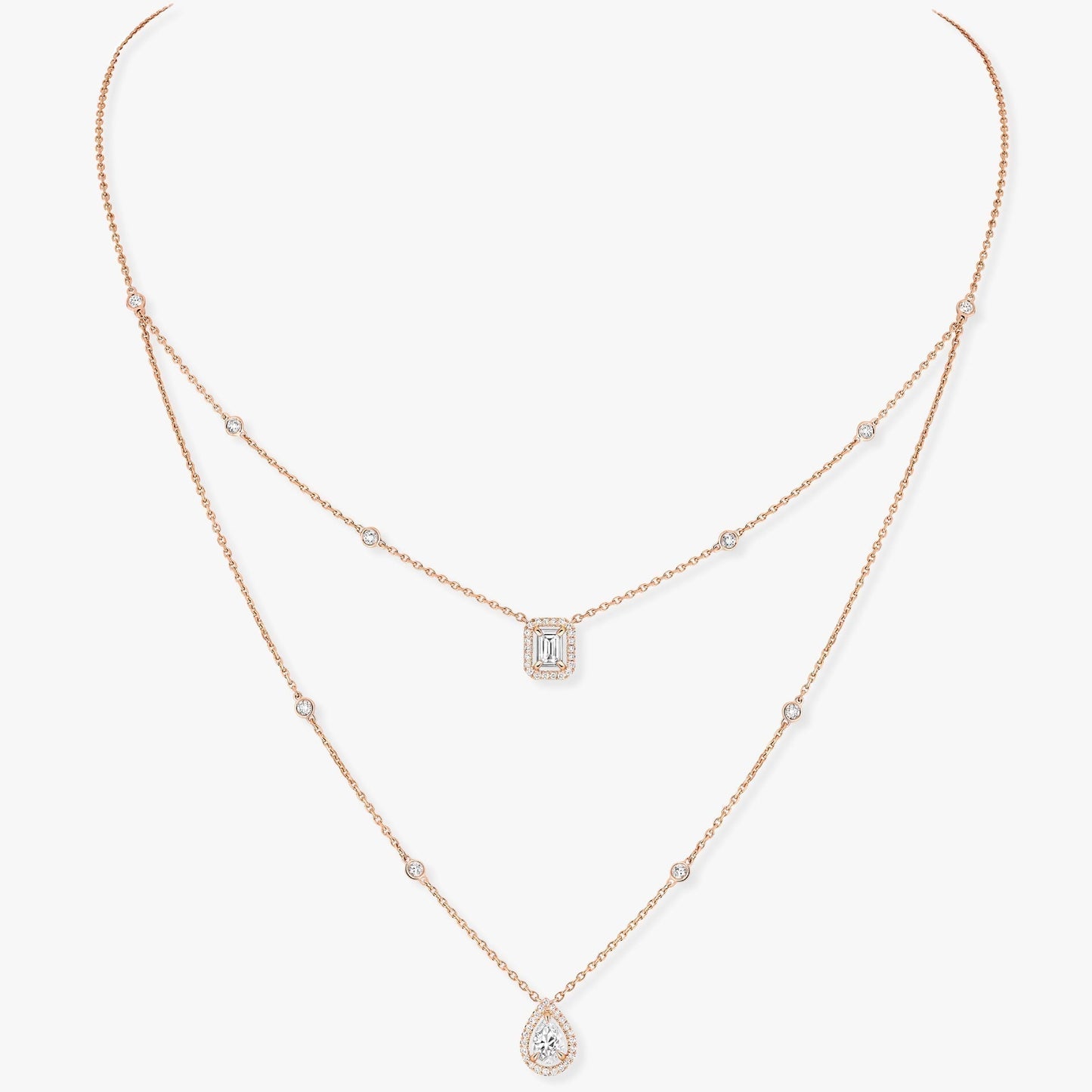 [Miro ]MY TWIN 2 ROW DIAMOND NECKLACE