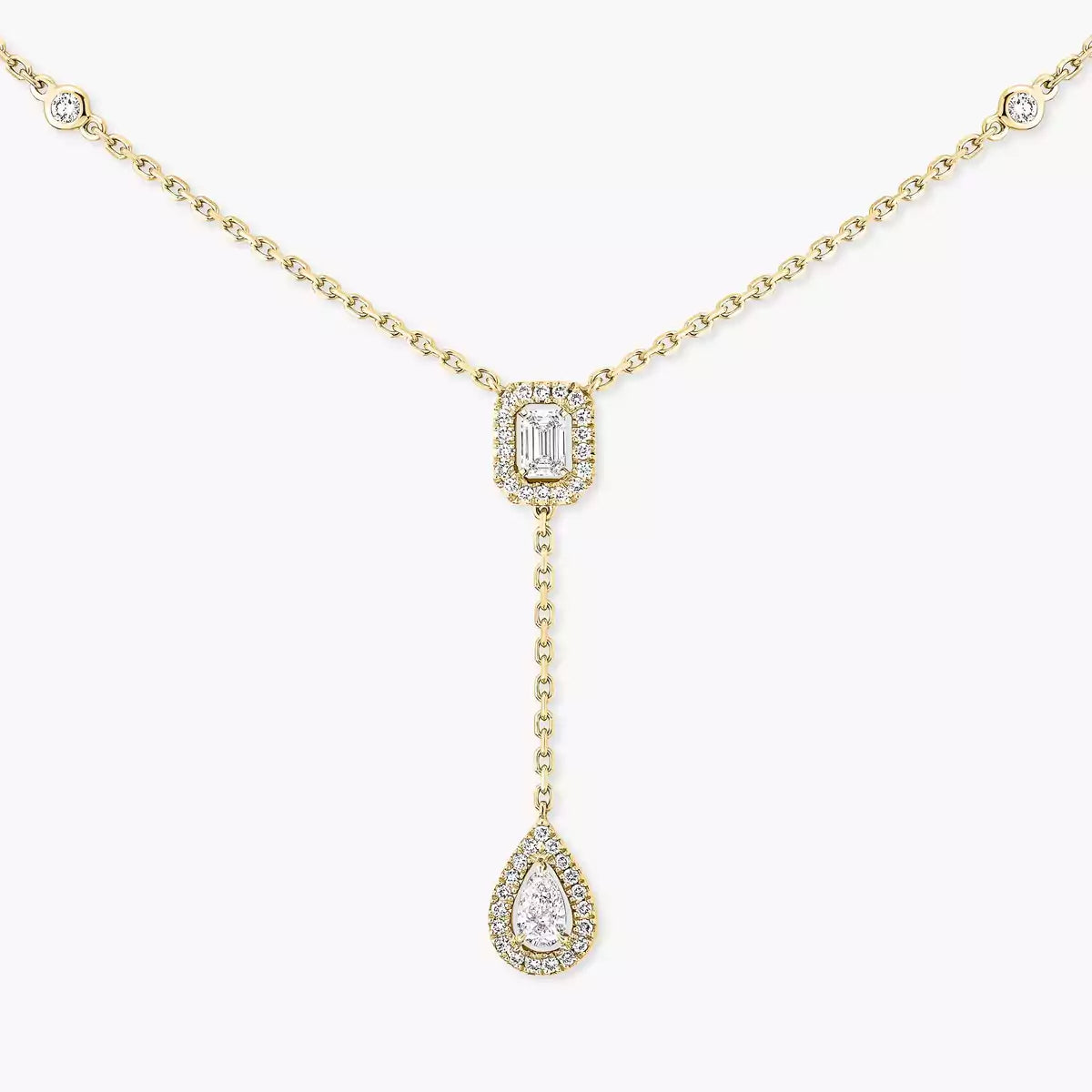 [Miro ]Gold Diamond Tie Necklace