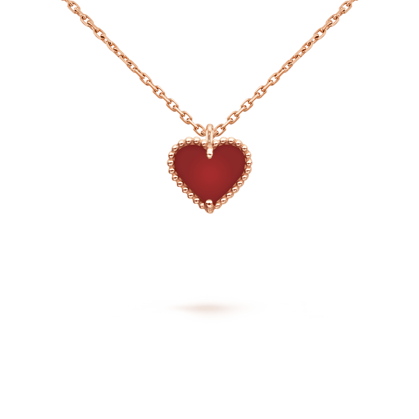 Miro SWEET CLOVER CARNELIAN HEART NECKLACE