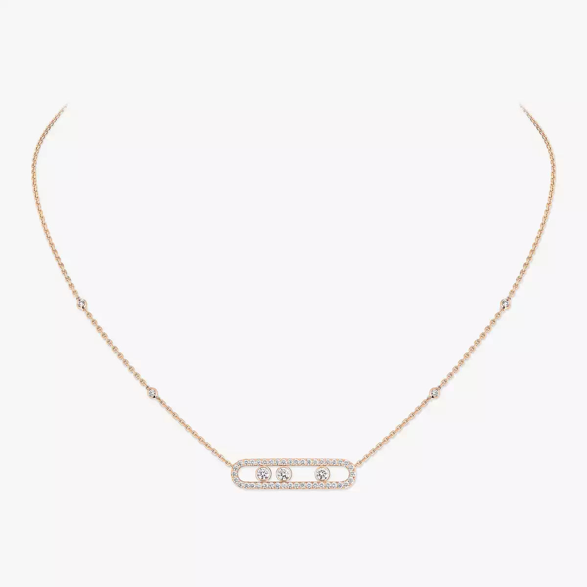 [Miro ] Move Pave_ Rose Gold Diamond Necklace