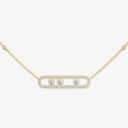 [Miro ] Move Pave_ Rose Gold Diamond Necklace