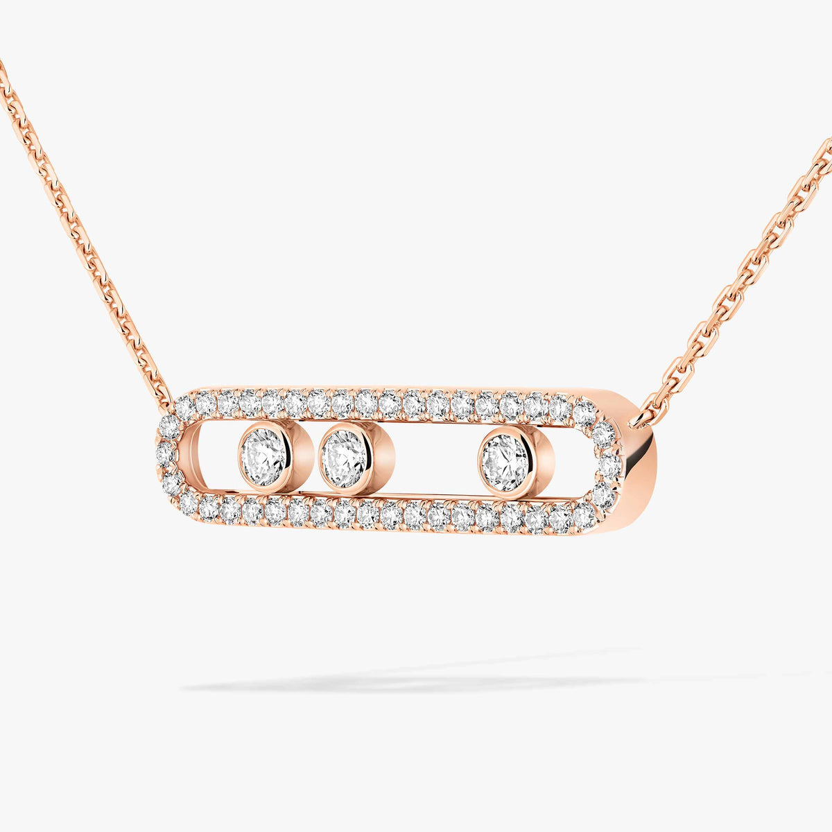 [Miro ] Move Pave_ Rose Gold Diamond Necklace
