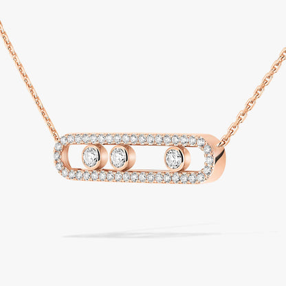 [Miro ] Move Pave_ Rose Gold Diamond Necklace