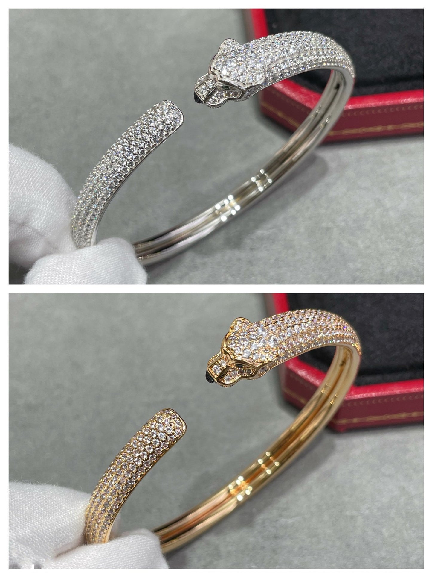 Miro PANTHERE FULL DIAMOND OPEN BRACELET